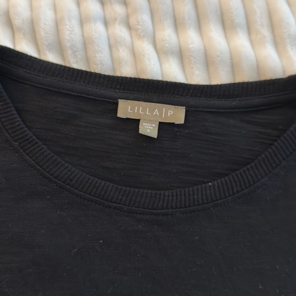 Lilla p Pima cotton modal blend pullover front pocket 3/4 sleeve small black - Picture 4 of 5